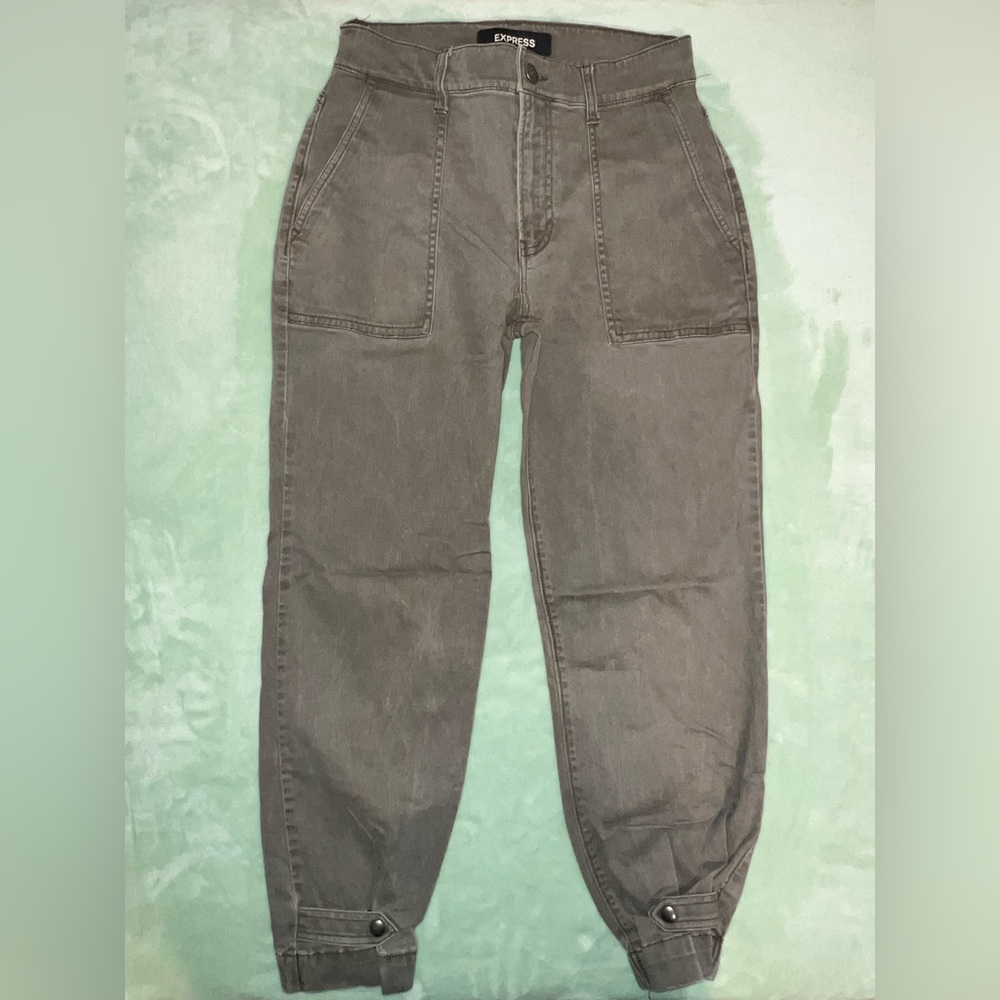Express Army Green Ankle Pants